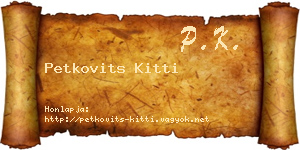 Petkovits Kitti névjegykártya