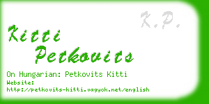 kitti petkovits business card